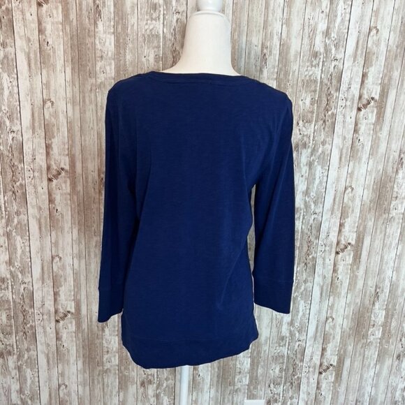Women's J. Crew Blue Long Sleeve Shirt size Large - Picture 4 of 5